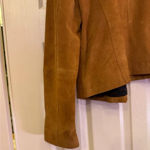 BAGATELLE NYC Camel Tan Genuine Suede Leather Motorcycle Jacket - size small - Picture 13 of 16